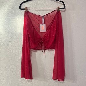 Savage X Fenty Starry Pink Sheer Top